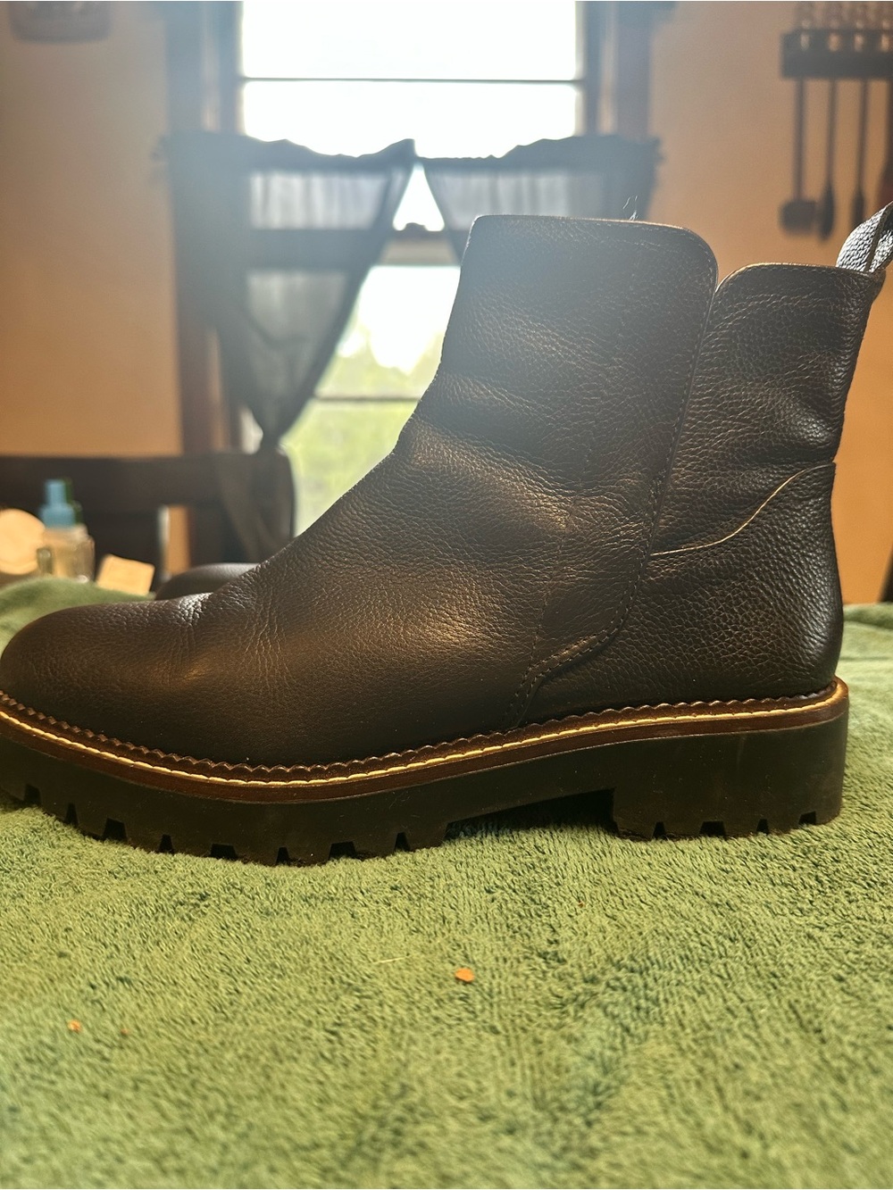 Nordstrom Black Leather Chukka Boot with Lug Sole